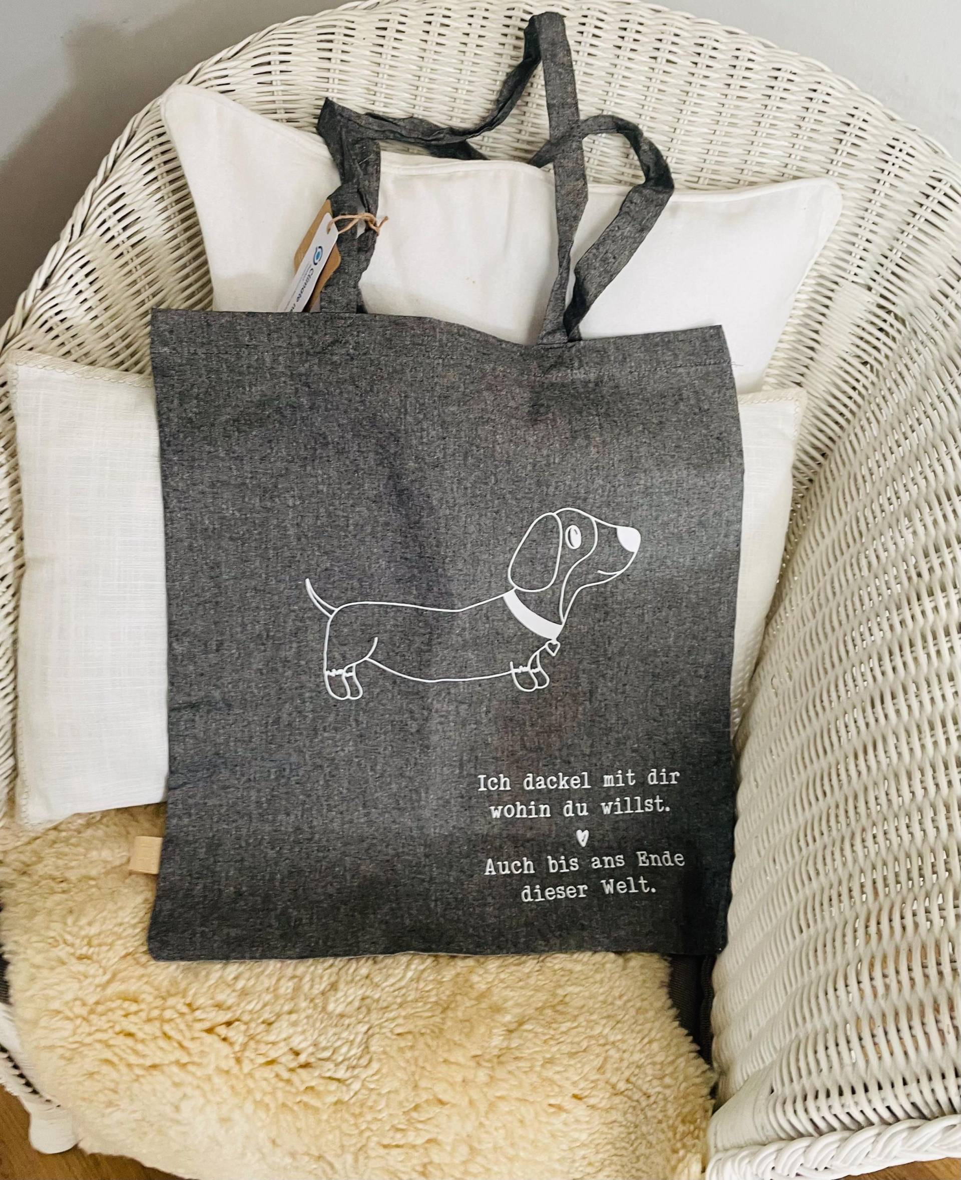 stoffbeutel Grau Dackel stoffbeutel Grau Dackel von Jarikreativ