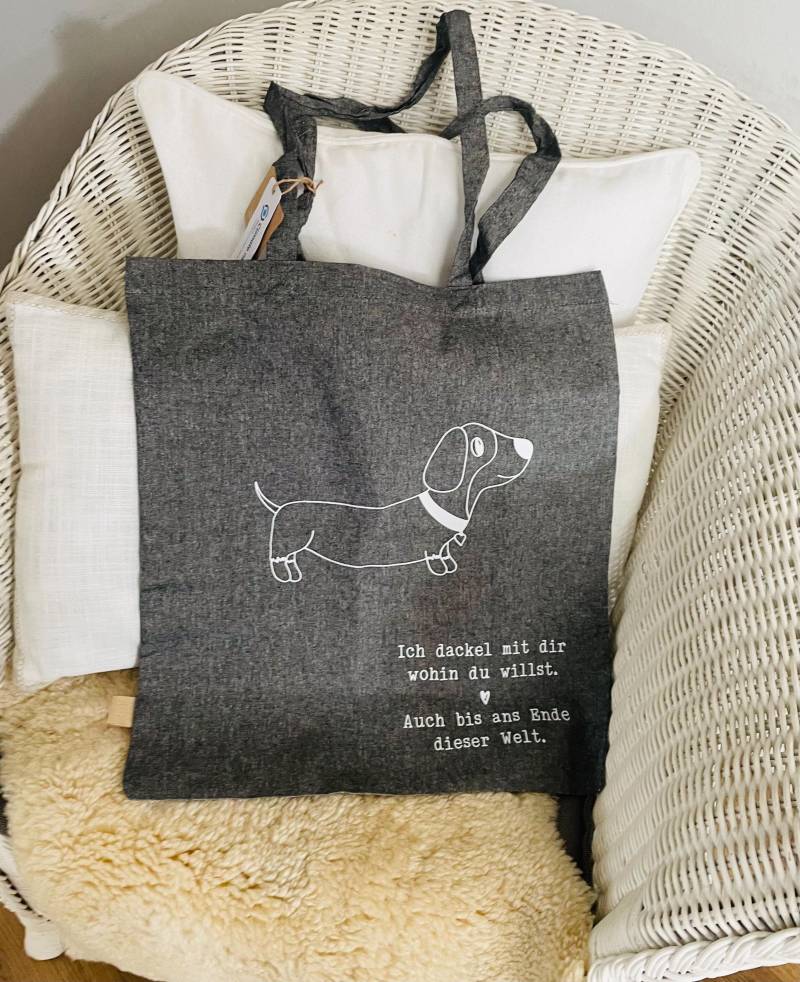 stoffbeutel Grau Dackel stoffbeutel Grau Dackel von Jarikreativ