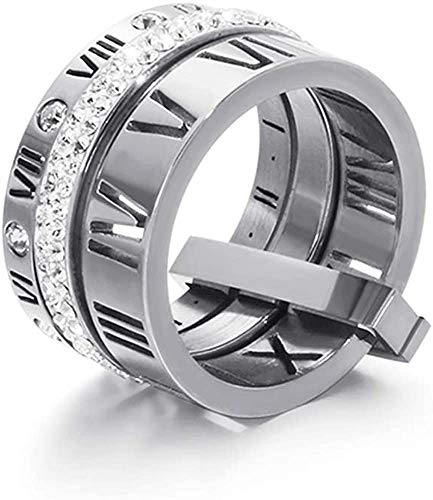 Damen-Ring mit römischen Ziffern, Edelstahl, Zirkonia, 3-in-1 Spinner-Ringe, Edelstahl Gold Papier Sterling Silber Aus Edelstahl Goldfarben Papier Aus Sterlingsilber Metall, Edelstahl, Zirkonia Damen-Ring mit römischen Ziffern, Edelstahl, Zirkonia, 3-in-1 Spinner-Ringe, Edelstahl Gold Papier Sterling Silber Aus Edelstahl Goldfarben Papier Aus Sterlingsilber Metall, Edelstahl, Zirkonia von Jarlinwel