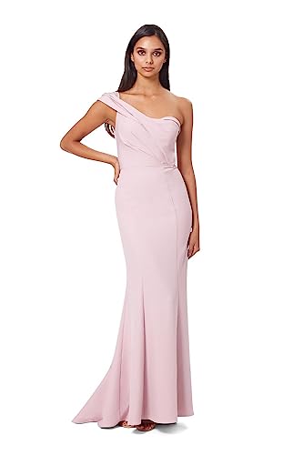 Jarlo London Damen Annabelle Maxikleid mit Fischschwanz, einschultrig Kleid, Orignal Pink, 36 von Jarlo London