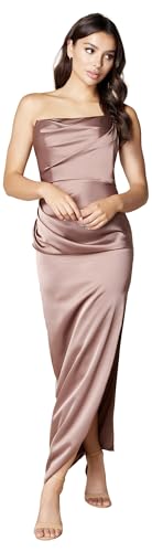 Jarlo London Damen Beth Trägerloses gerüschtes Midaxi Kleid, braun, 40 Jarlo London Damen Beth Trägerloses gerüschtes Midaxi Kleid, braun, 40 von Jarlo London