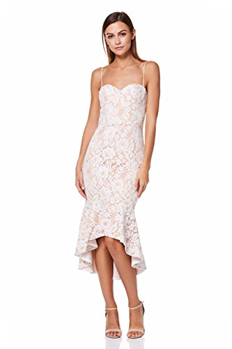 Jarlo London Damen Cleo Midi Trägern aus Spitze Kleid, Elfenbein/Nude, 40 von Jarlo London