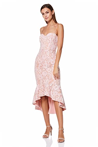 Jarlo London Damen Cleo Midi Trägern aus Spitze Kleid, Rosa/Nude, 38 von Jarlo London