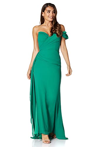 Jarlo London Damen Emery Maxikleid mit Schulterärmeln Kleid, Chiffon-Grün, 38 von Jarlo London