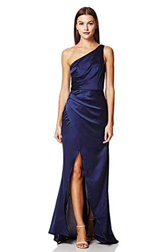 Jarlo London Damen Lisa Maxikleid mit One-Shoulder-Trägerfalten Kleid, Navy, 36 von Jarlo London