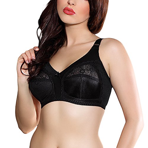 Jarpol 5777 Soft BH Dame Dessous Spitze Bügellos Regulierbar EU, Schwarz,100DD von Jarpol