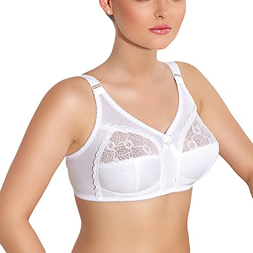 Jarpol Damen Soft BH Spitze Bügellos Minimizer Unterwäsche 5777, Weiß,105G von Jarpol