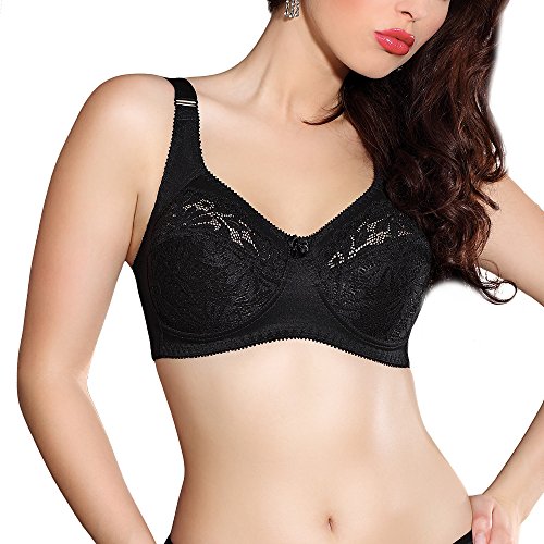 Jarpol 587 Soft BH Dame Dessous Spitze Bügellos Regulierbar EU, Schwarz,90C von Jarpol