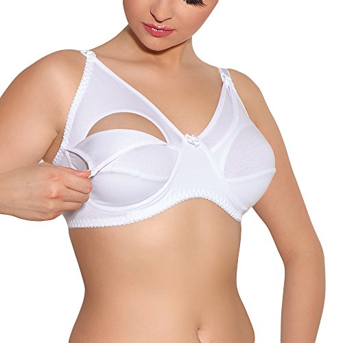 Jarpol Damen Still BH Softschale Umstandsmode Bügellos Regulierbar MK, Weiß,95G von Jarpol