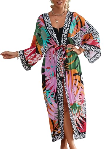 Jarseila Damen Kaftan Boho Kimono Lange Strickjacke Damen Kaftan Strandkleid Übergroßer Bikini Cover Up Geräumige Vertuschungsroben Sommer Beachwear #B-Farbe von Jarseila