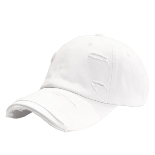 Jarseila Vintage Basecap Herren Baseballmütze Distressed Baseball Kappe Damen Retro Baumwolle Baseballkappe Verstellbar Outdoor 2025 Weiß von Jarseila