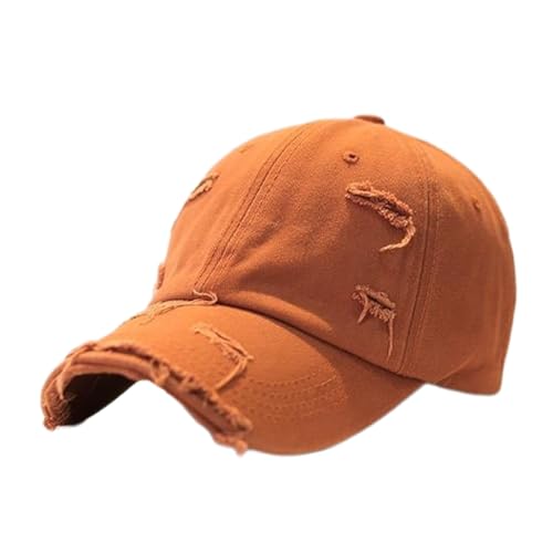 Jarseila Vintage Basecap Herren Baseballmütze Distressed Baseball Kappe Damen Retro Baumwolle Baseballkappe Verstellbar Outdoor 2025 Orange von Jarseila