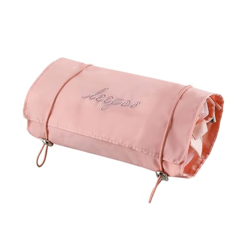 Jarsense Große Kapazität Hängende Reise Make-up Kulturbeutel - 4-in-1 Roll-Up Kosmetik Organizer mit Abnehmbarem, rose von Jarsense