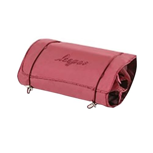 Jarsense Große Kapazität Hängende Reise Make-up Kulturbeutel - 4-in-1 Roll-Up Kosmetik Organizer mit Abnehmbarem, rot von Jarsense