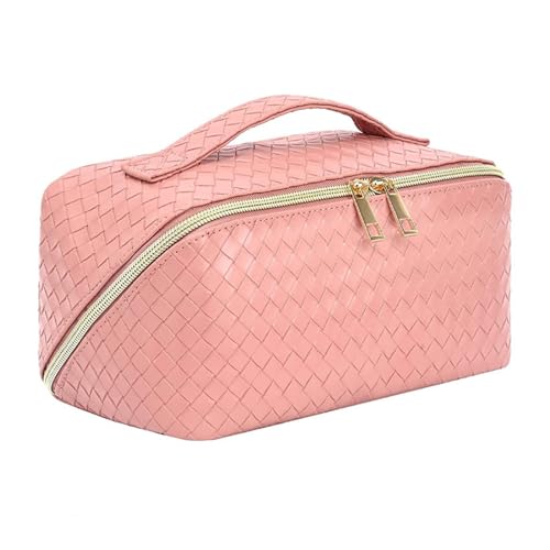 Jarsense Tragbar mit Tragegriff PU Wasserdicht Kulturbeutel Große Kapazität Reise Kosmetiktasche Multifunktionale Aufbewahrungstasche mit Fächern Geeignet für Frauen und Mädchen, rose von Jarsense