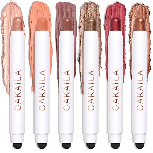 JasCherry 6 Farben Lidschattenstift Set Schimmer Matt Lidschatten Augen Make up Stift Pencil Set - Mehrfarbig Wasserfest Langanhaltender Eyeshadow Pen Stick #4 von JasCherry