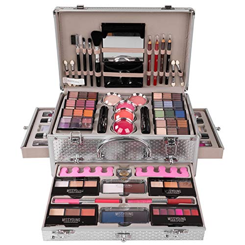 JasCherry Schminkkoffer Multifunktions Schmink Kosmetik Make-up Set mit Lipgloss, Lidschatten, Blush Rouge, Pressed Powder Pulver - Schminkset Etui Box für Gesicht, Augenbraue, Augen und Lippen #1 von JasCherry