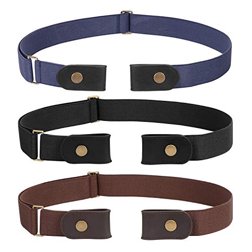 3 Stück Gürtel ohne Schnalle Herren, Elastischer Gürtel Unsichtbare Dehnbarer Justierbar Stretchgürtel Schnallenfreier 3.51 Breit für Jeans Hosen von JasGood