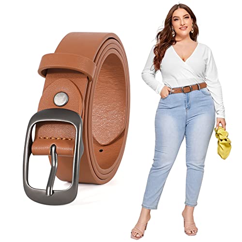 JASGOOD Großer modischer Ledergürtel für Damen, Übergröße, lässiger Gürtel für Damen, Jeans, Hosen, Kleid, 04-Braun, 4XL:Fit Waist Size 58"-62" JASGOOD Großer modischer Ledergürtel für Damen, Übergröße, lässiger Gürtel für Damen, Jeans, Hosen, Kleid, 04-Braun, 4XL:Fit Waist Size 58"-62" von JasGood