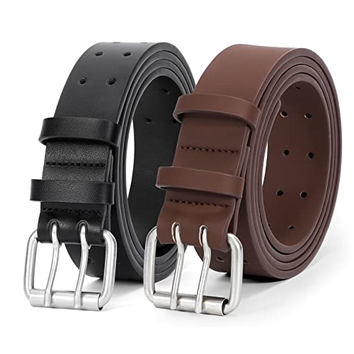 JasGood 2 StückHerren Doppel Prong Ledergürtel Casual Work Heavy Duty Gürtel Doppel Ösen Gürtel für Jeans JasGood 2 StückHerren Doppel Prong Ledergürtel Casual Work Heavy Duty Gürtel Doppel Ösen Gürtel für Jeans von JasGood