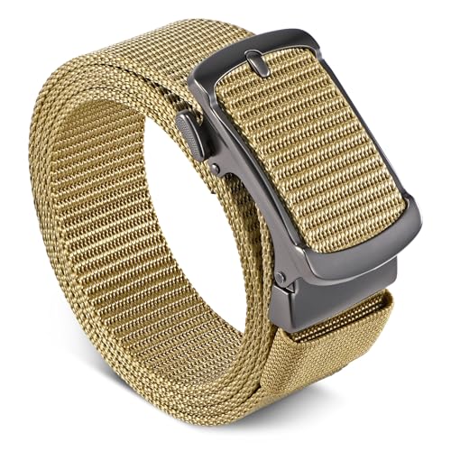 JasGood Automatik Gürtel Herren Nylon 3,5cm Ratsche Gürtel Herren Arbeitsgürtel Elastischer Ratschengürtel mit Automatischer Schnalle,Khaki,125cm JasGood Automatik Gürtel Herren Nylon 3,5cm Ratsche Gürtel Herren Arbeitsgürtel Elastischer Ratschengürtel mit Automatischer Schnalle,Khaki,125cm von JasGood