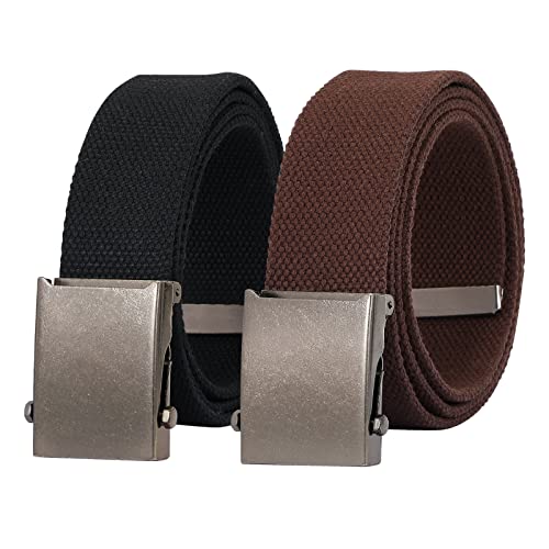 JasGood Canvas Web Gürtel für Herren Verstellbarer Stoff Militärgürtel mit Metallschnalle, 3,8cm Breite von JasGood