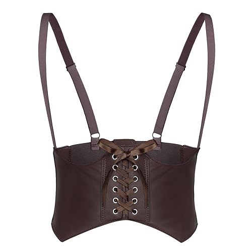 JasGood Damen Faux Leder Steampunk Gürtel Mode Underbust Taille Korsett Gürtel für Party Club Festival Cosplay Halloween von JasGood