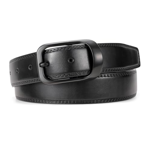 JasGood Herren Leder Kleid Gürtel, Herren Casual Gürtel für Jeans Hosen Arbeitskleide und Uniform mit Single Prong Schnalle von JasGood