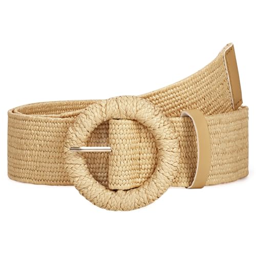 JasGood Stroh Geflochten Elastischer Gürtel für Damen Breiter Taillengürtel Rattan Gewebter Boho Gürtel für Kleider,Khaki,120cm JasGood Stroh Geflochten Elastischer Gürtel für Damen Breiter Taillengürtel Rattan Gewebter Boho Gürtel für Kleider,Khaki,120cm von JasGood