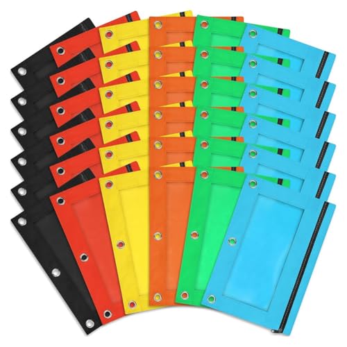 Jasaly 30er-Pack Bleistifttaschen, Bleistifttaschen für 3-Ring-Ordner, Bleistifttaschen mit Reißverschluss für Schule, Zuhause und Büro Jasaly 30er-Pack Bleistifttaschen, Bleistifttaschen für 3-Ring-Ordner, Bleistifttaschen mit Reißverschluss für Schule, Zuhause und Büro von Jasaly
