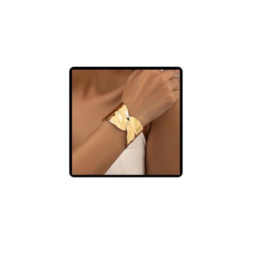 Jascatin Breite Armreif Armbänder Einstellbare offene Armband Twisted unregelmäßige Hand Zubehör Lady Armband für Frauen (Gold) von Jascatin