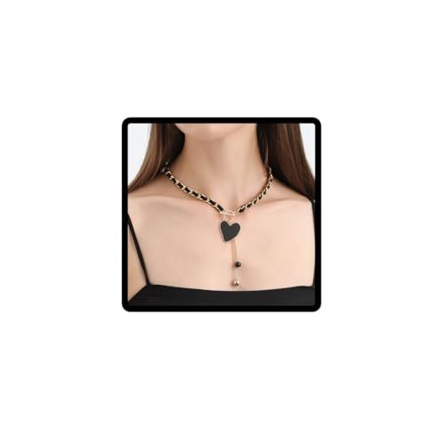 Jascatin Schwarz Liebe Schmetterling Choker Halskette Gold eingewickelt mit Samt Kragen Bead Anhänger Schmuck für Frauen und Mädchen (Liebe) von Jascatin