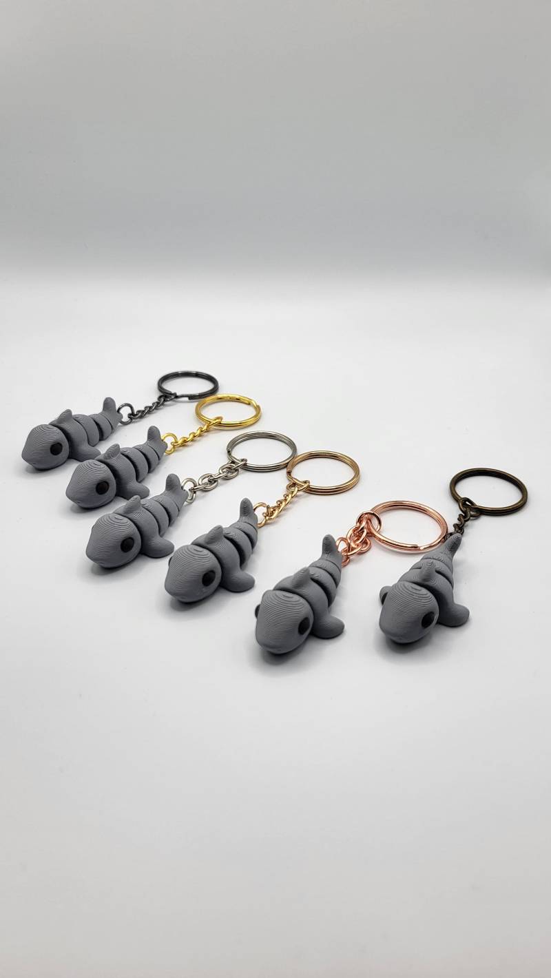 Schlüsselanhänger Hai 3D Druck Anhänger Süß Minifiguren Mini Tiere Schlüsselanhänger Hai 3D Druck Anhänger Süß Minifiguren Mini Tiere von JaschPrint