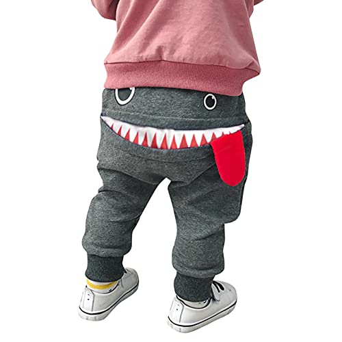 Baby Haremshose Jungen Mädchen Cartoon mit Großer Zunge Drucken Hosen Lange Hip-Hop Pants Haremshose mit Großer Zunge für Kinder (Grau,110) von Jaskdconsy