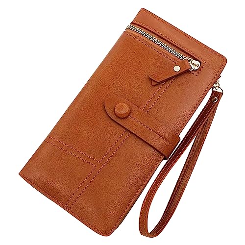 Jaskdconsy Damen-Geldbörse, modisches Muster, einfarbig, praktische Handtasche mit Reißverschluss Brieftasche Damen Klein Vintage von Jaskdconsy