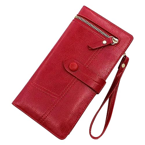 Jaskdconsy Damen-Geldbörse, modisches Muster, einfarbig, praktische Handtasche mit Reißverschluss Brieftasche Damen Klein Vintage von Jaskdconsy