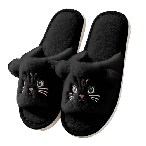 Jaskdconsy Damen Plüsch-Hausschuhe im Tier-Design - Niedliche und Flauschige Pantoffeln für Zuhause | Warme und Weiche Schlappen mit Rutschfester Sohle von Jaskdconsy