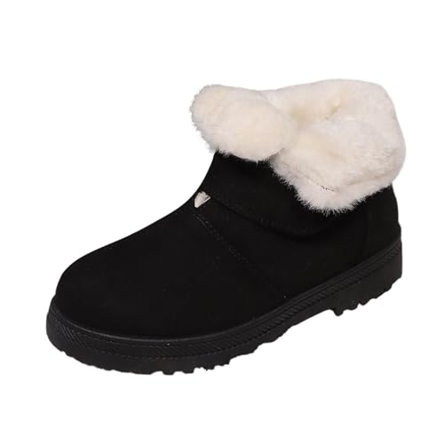 Jaskdconsy Damen Winterstiefeletten Gefüttert - Warme Ankle Boots mit Weichem Kunstfell | Rutschfeste Schneestiefel für Kalte Tage von Jaskdconsy