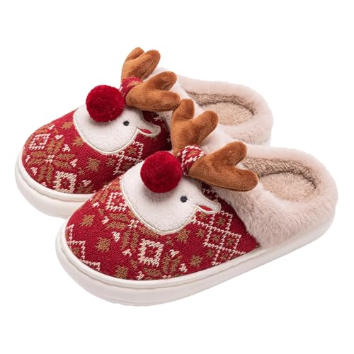 Jaskdconsy Herren Hausschuhe mit Weihnachtsmotiv | Warme und gefütterte Pantoffeln mit rutschfester Sohle | Lustige Rentier-Schlappen für die kalte Jahreszeit Jaskdconsy Herren Hausschuhe mit Weihnachtsmotiv | Warme und gefütterte Pantoffeln mit rutschfester Sohle | Lustige Rentier-Schlappen für die kalte Jahreszeit von Jaskdconsy