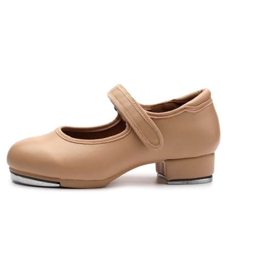 Jaskdconsy Mädchen Stepptanzschuhe mit niedrigem Absatz und Schleife | Klassische Tanzschuhe für Anfängerinnen für Training und Auftritte von Jaskdconsy