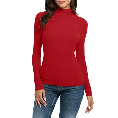 Jaskdconsy Thermounterwäsche Damen Casual Langarm Winter Thermo Oberteil Einfarbiges Unterwäsche Frauen Elastische Thermounterhemd Elegant Funktionsshirt Slim Fit Damenbekleidung Wärmeschutz Tops von Jaskdconsy