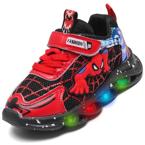 Jasmeko Kinder Schuhe Jungen Mädchen Kinderschuhe Sportschuhe Turnschuhe Kleinkind Mode Mesh Athletisch Laufender Sneaker (AF-Red,26) von Jasmeko