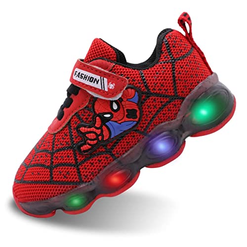 Jasmeko Kinder Schuhe Jungen Mädchen Kinderschuhe Sportschuhe Turnschuhe Kleinkind Mode Mesh Athletisch Laufender Sneaker (E-Red,24) von Jasmeko