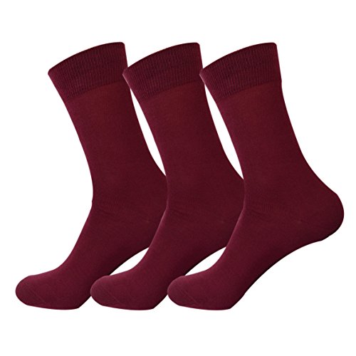 Jasmine Silk, 3 Paar superweiche Herren-Socken aus 100 % Bambus, 42-46 Gr. 40-45, burgunderfarben von Jasmine Silk