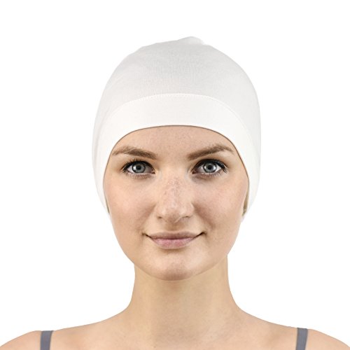 Jasmine Silk 100% Seide Feinstrick Beanie Mütze und sehr weichem, Unisex (Elfenbein) von Jasmine Silk