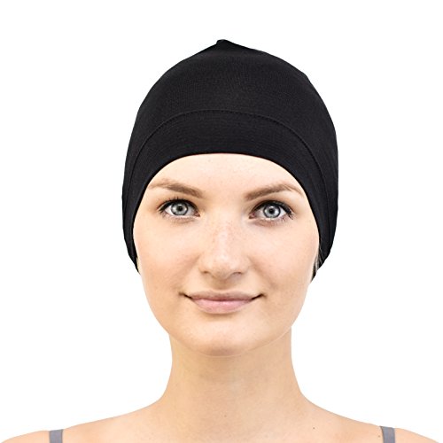 Jasmine Silk 100% Seide Feinstrick Beanie Mütze und sehr weichem, Unisex (Schwarz) von Jasmine Silk