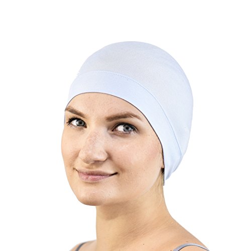 Jasmine Silk Cardani Schlafmütze aus Bambus, geeignet für Chemo und Haarausfall, für Chemo-Krebs Gr. One size, blau von Jasmine Silk