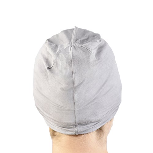 Jasmine Silk Unisex Schlafmütze aus Seide – geeignet für Chemo & Haarausfall – Cardani Chemo-Krebsmütze, grau, Einheitsgröße von Jasmine Silk