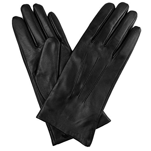 Jasmine Silk Damen-Handschuhe, echtes Lammleder, Kaschmirfutter, Schwarz, Schwarz , Extra Large (9-8.5 inches) von Jasmine Silk