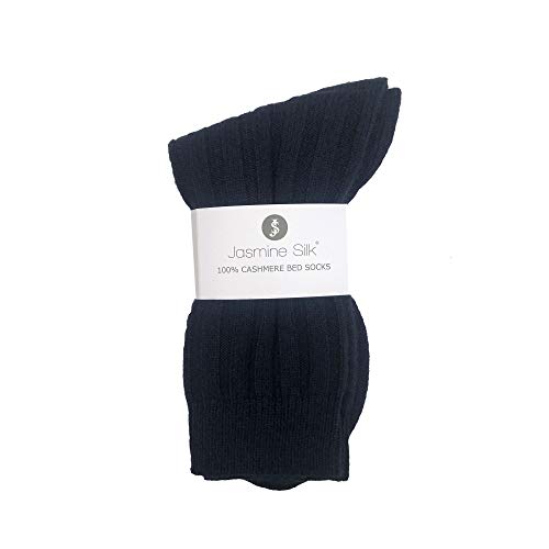 Jasmine Silk Herren Bettsocken aus reinem Kaschmir Gr. Einheitsgröße, navy von Jasmine Silk